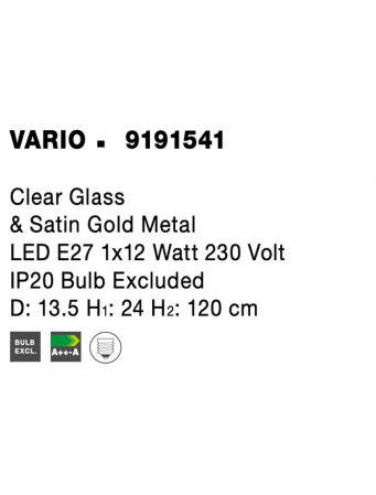 9191541 Pendul Nova Luce VARIO E27 1x12W   Metal Satin Gold  IP20 [4]