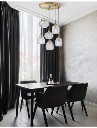 9191544 Lustra Nova Luce VARIO E27 6x12W   Metal Satin Gold  IP20 [1]