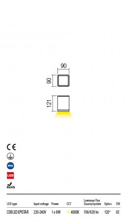9199 Plafoniera REDO BETA LED 6W 540lm 4000K IP54 Aluminiu Turnat Dark Gray Optics 120° CRI 82 [1]