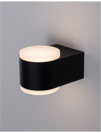 9200202 Aplica Nova Luce NUS LED 2x4W 480lm 3000K IP54 Aluminium & Acrylic Black Die-Casting CRI>80 Beam Angle 120° Light Up & Down [1]