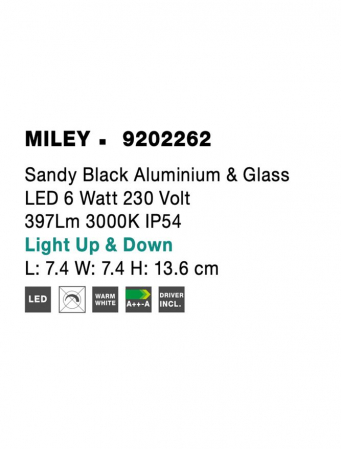 9202262 Aplica baie Nova Luce MILEY LED 6W 397lm 3000K Aluminium Sandy Black Nedimabil IP54 [7]