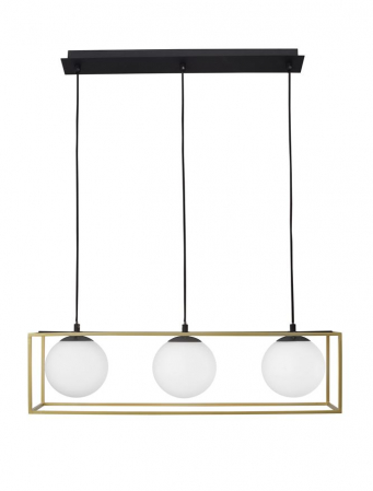Moderne - 9206402 Suspensie Nova Luce JULIET E14 3x12W IP20 Glass/Metal Brass Black Opal