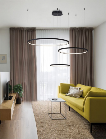 9210312 Lustra Nova Luce PURPLE LED 80W 5600lm 3000K Aluminium & Acrylic Sandy Black Dimabil Triac IP20 [1]