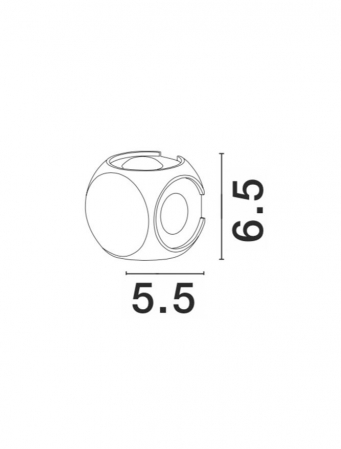 9226214 Aplica Nova Luce ZARI LED 4X1W 265lm 3000K IP54 Aluminium Glass Diffuser Sandy Black Beam 4x38 degrees Light in 4 directions [1]