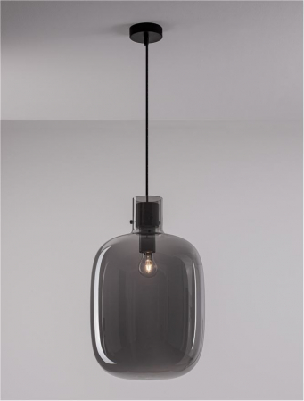9236500 Pendul Nova Luce CINZIA E27 1x12W   Metal Smoky Glass Black Cord  IP20 [4]
