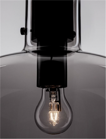 9236500 Pendul Nova Luce CINZIA E27 1x12W   Metal Smoky Glass Black Cord  IP20 [6]