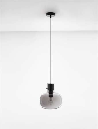 9236510 Pendul Nova Luce CINZIA E27 1x12W   Metal Smoky Glass Black Cord  IP20 [2]