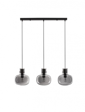 9236520 Lustra Nova Luce CINZIA E27 3x12W   Metal Smoky Glass Black Cord  IP20