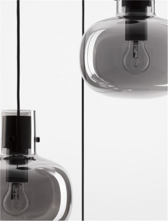 9236530 Lustra Nova Luce CINZIA E27 3x12W   Metal Smoky Glass Black Cord  IP20 [5]