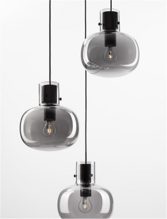 9236530 Lustra Nova Luce CINZIA E27 3x12W   Metal Smoky Glass Black Cord  IP20 [7]