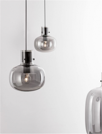 9236540 Lustra Nova Luce CINZIA E27 4x12W   Metal Smoky Glass Black Cord  IP20 [5]