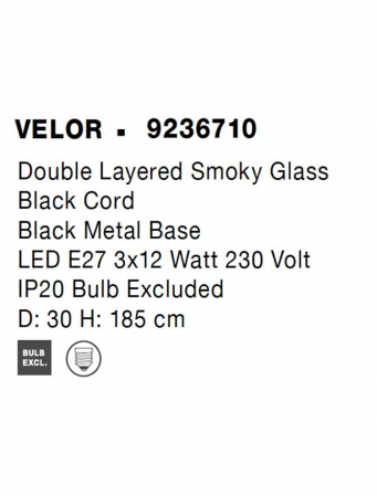9236710 Lustra Nova Luce VELOR E27 3x12W   Metal Black & Gold  IP20 [8]