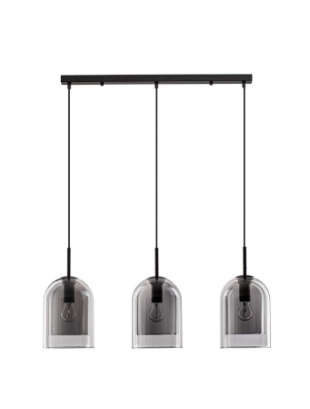 9236720 Lustra Nova Luce VELOR E27 3x12W   Metal Smoky Glass Black Cord  IP20