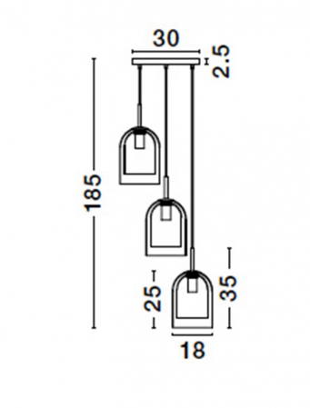 9236735 Lustra Nova Luce VELOR E27 3x12W   Metal Champagne  IP20 [7]