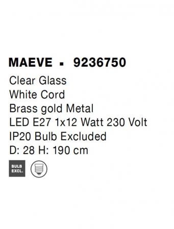 9236750 Pendul Nova Luce MAEVE E27 1x12W   Metal Brass Gold  IP20 [8]