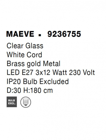 9236755 Lustra Nova Luce MAEVE E27 3x12W   Metal Brass Gold  IP20 [7]