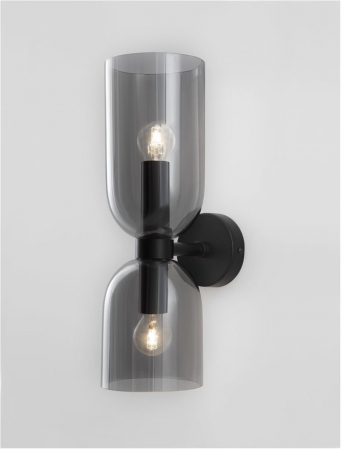 9241110 Aplica Nova Luce VELOR E14 2x5W   Metal Smoke Glass Black  IP20 [1]