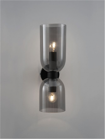 9241110 Aplica Nova Luce VELOR E14 2x5W   Metal Smoke Glass Black  IP20 [3]
