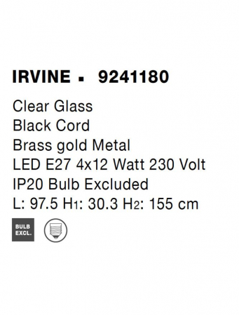 9241180 Lustra Nova Luce IRVINE E27 4x12W   Metal Brass Gold  IP20 [7]