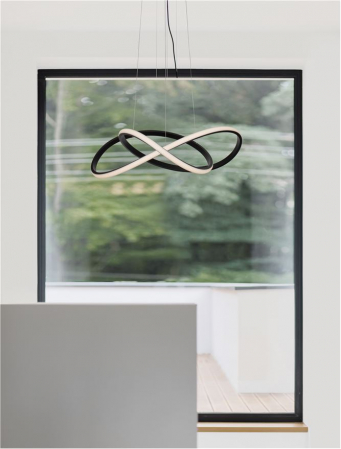 9248107 Lustra Nova Luce AMARA LED 28W 1600lm 3000K Aluminium & Acrylic Sandy Black Dimabil Triac IP20 [1]