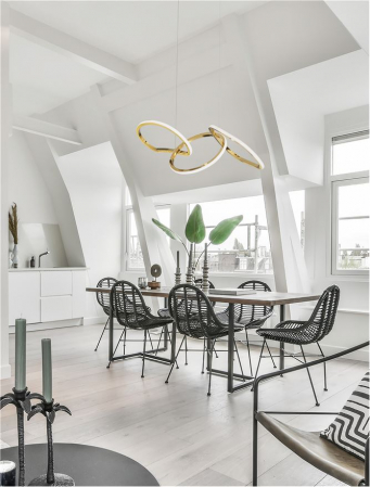 9248110 Lustra Nova Luce GIRISH LED 41W 2000lm 3000K Stainless Steel & Acrylic Gold Dimabil Triac IP20 [1]