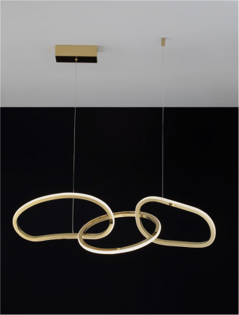 9248110 Lustra Nova Luce GIRISH LED 41W 2000lm 3000K Stainless Steel & Acrylic Gold Dimabil Triac IP20 [5]