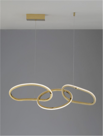 9248110 Lustra Nova Luce GIRISH LED 41W 2000lm 3000K Stainless Steel & Acrylic Gold Dimabil Triac IP20 [4]