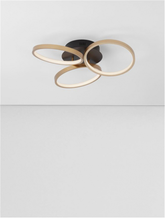 9248112 Plafoniera Nova Luce ELIZE LED 28W 1550lm 3000K Steel/Aluminium & Silicon Black & Brass Gold Dimabil Triac IP20 [2]