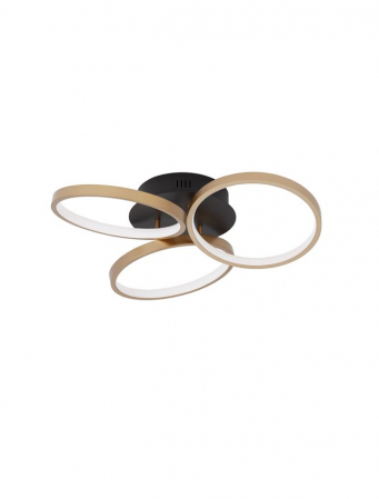 Plafoniere - 9248112 Plafoniera Nova Luce ELIZE LED 28W 1550lm 3000K Steel/Aluminium & Silicon Black & Brass Gold Dimabil Triac IP20