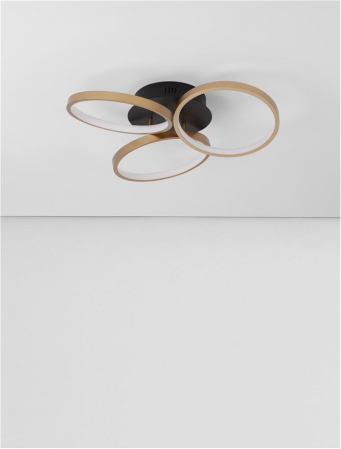 9248112 Plafoniera Nova Luce ELIZE LED 28W 1550lm 3000K Steel/Aluminium & Silicon Black & Brass Gold Dimabil Triac IP20 [3]