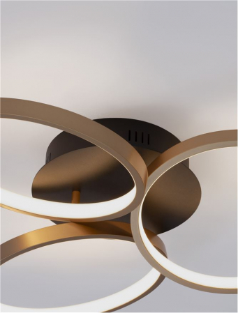 9248112 Plafoniera Nova Luce ELIZE LED 28W 1550lm 3000K Steel/Aluminium & Silicon Black & Brass Gold Dimabil Triac IP20 [8]