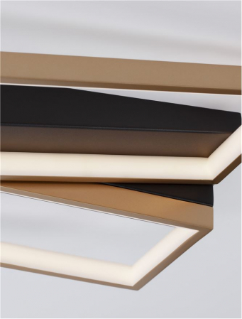 9248113 Plafoniera Nova Luce ELIZE LED 28W 1550lm 3000K Steel/Aluminium & Silicon Black & Brass Gold Dimabil Triac IP20 [6]