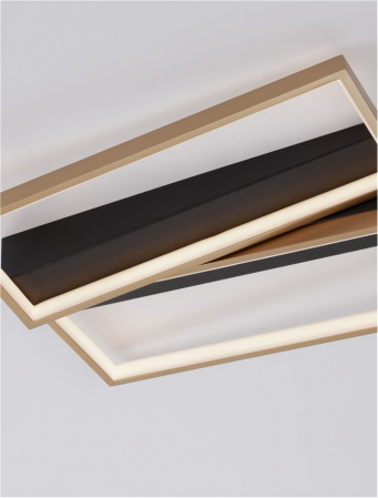 9248113 Plafoniera Nova Luce ELIZE LED 28W 1550lm 3000K Steel/Aluminium & Silicon Black & Brass Gold Dimabil Triac IP20 [4]