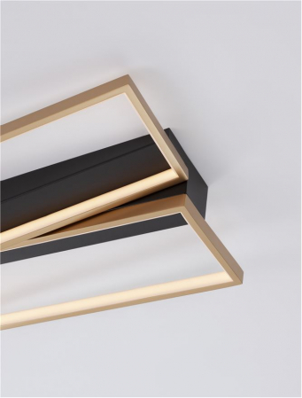 9248113 Plafoniera Nova Luce ELIZE LED 28W 1550lm 3000K Steel/Aluminium & Silicon Black & Brass Gold Dimabil Triac IP20 [5]
