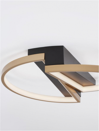 9248114 Plafoniera Nova Luce ELIZE LED 28W 1550lm 3000K Steel/Aluminium & Silicon Black & Brass Gold Dimabil Triac IP20 [1]