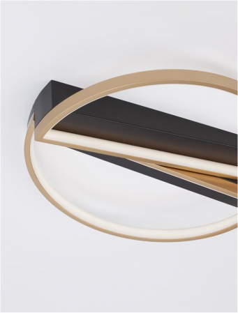 9248114 Plafoniera Nova Luce ELIZE LED 28W 1550lm 3000K Steel/Aluminium & Silicon Black & Brass Gold Dimabil Triac IP20 [6]
