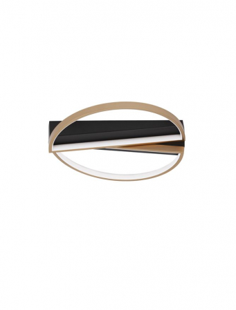 Plafoniere - 9248114 Plafoniera Nova Luce ELIZE LED 28W 1550lm 3000K Steel/Aluminium & Silicon Black & Brass Gold Dimabil Triac IP20