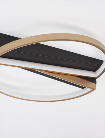 9248114 Plafoniera Nova Luce ELIZE LED 28W 1550lm 3000K Steel/Aluminium & Silicon Black & Brass Gold Dimabil Triac IP20 [4]