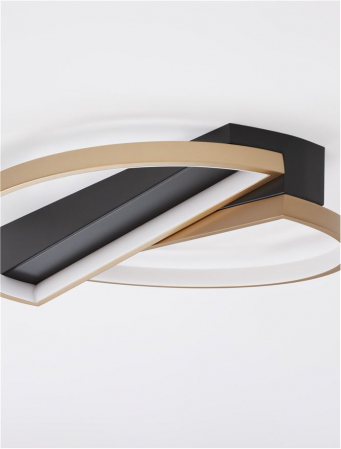 9248114 Plafoniera Nova Luce ELIZE LED 28W 1550lm 3000K Steel/Aluminium & Silicon Black & Brass Gold Dimabil Triac IP20 [5]
