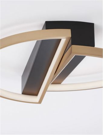 9248114 Plafoniera Nova Luce ELIZE LED 28W 1550lm 3000K Steel/Aluminium & Silicon Black & Brass Gold Dimabil Triac IP20 [7]