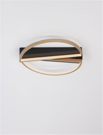 9248114 Plafoniera Nova Luce ELIZE LED 28W 1550lm 3000K Steel/Aluminium & Silicon Black & Brass Gold Dimabil Triac IP20 [3]