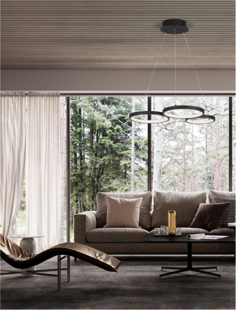 9248115 Lustra Nova Luce MAGNUS LED 28W 1900lm 3000K Aluminium & Acrylic Sandy Black Dimabil Triac IP20 [1]