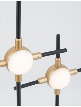9280674 Veioza Nova Luce ATOMO LED 9W 609lm 3000K Metal & Acrylic  Black & Gold Nedimabil IP20 [2]