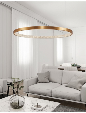 9285110 Suspensie Nova Luce PRESTON LED 60W 4030lm 3000K IP20 Aluminiu/Acril  Antique Gold Brass [4]