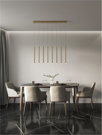 9287930 Lustra Nova Luce TRIMLE LED 21W 1581lm 3000K  Aluminium & Acrylic Sandy Gold Nedimabil IP20 [1]