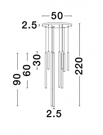 9287940 Candelabru Nova Luce TRIMLE LED 26W 1861lm 3000K  Aluminium & Acrylic Sandy Gold Dimabil Triac IP20 [2]