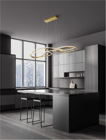 9289083 Lustra Nova Luce NUDOS LED 158W 11060lm 3000K  Aluminium & Acrylic Gold Dimabil Triac IP20 [1]