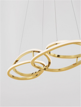 9289085 Lustra Nova Luce NUDOS LED 80W 5600lm 3000K  Aluminium & Acrylic Gold Dimabil Triac IP20 [1]