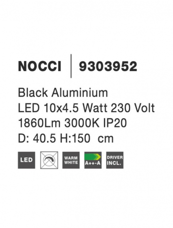 9303952 Suspensie Nova Luce NOCCI LED 45W 1860lm 3000K IP20 Aluminiu Black [7]