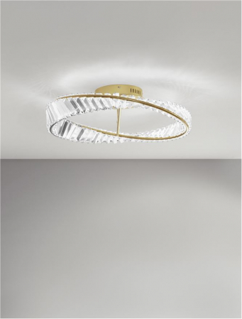 9333060 Plafoniera Nova Luce AURELIA LED 35W 3728lm 3500K Metal & Crystal Gold Dimabil Triac IP20 [1]